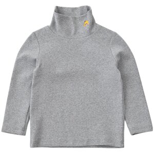 Children's high neck long-sleeved T-shirt, boys and girls pure cotton embroidered base shirt, medium and large children's autumn and winter new styles, children's clothing