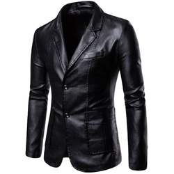 Men's Casual Suit Jacket 2021 New Leather Suit Youth Business Slim Motorcycle Leather Jacket Pu Men's Jacket