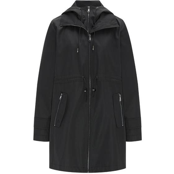 Navigatore Italian small sailboat autumn black windbreaker women's mid to long design sense casual loose jacket