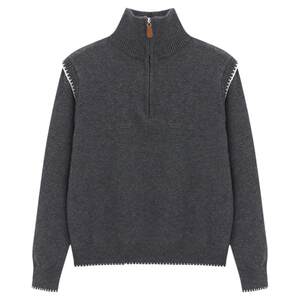 
Baijiahao 2026 spring new style stand-up collar half-zip sweater women's casual versatile short long-sleeved knitted top