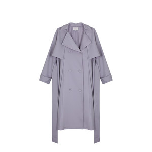 
Anne is not popular, noble daughter, intelligent pleated windbreaker coat for women, Autumn slightly fat big size waist-hugging windbreaker coat