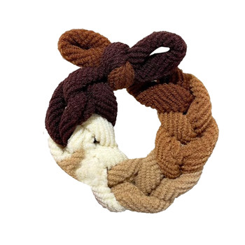 Milk tea hand -woven bow bowl high elastic head rope rubber band hair circles
