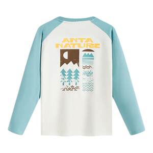 
ANTA Children's Men's and Big Children's Outdoor Long Sleeve 25 Autumn New Comfortable and Skin-Friendly Medium and Big Children's Outdoor Bottoming Long T-shirt
