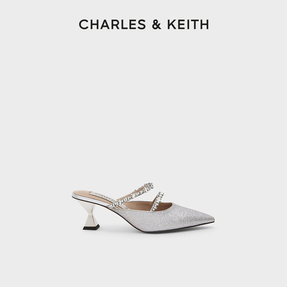 CHARLES&KEITH女鞋SL1-60280370-1女士半宝石饰尖头高跟鞋婚鞋