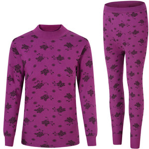 Autumn clothes and autumn pants middle -aged and elderly female pure cotton ladies warm underwear elderly middle and high -necked large -size cotton sweater suits
