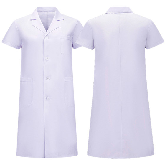 Sword Lion White Coat Long Sleeve Female Doctor Work Service Physician Server Server Server Short Sleeve Coat College Student Experiment Service Room