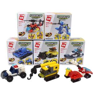 
New entry-level small particle assembly building blocks 61 Children's Day educational toys car boy blind boxed gift