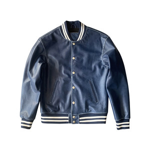 
Spring and Autumn New Leather Clothing Top-Layer Cowhide Baseball Clothing Ai-dyed Old Cowhide Leather Jacket Men's Tea Core Leather Jacket