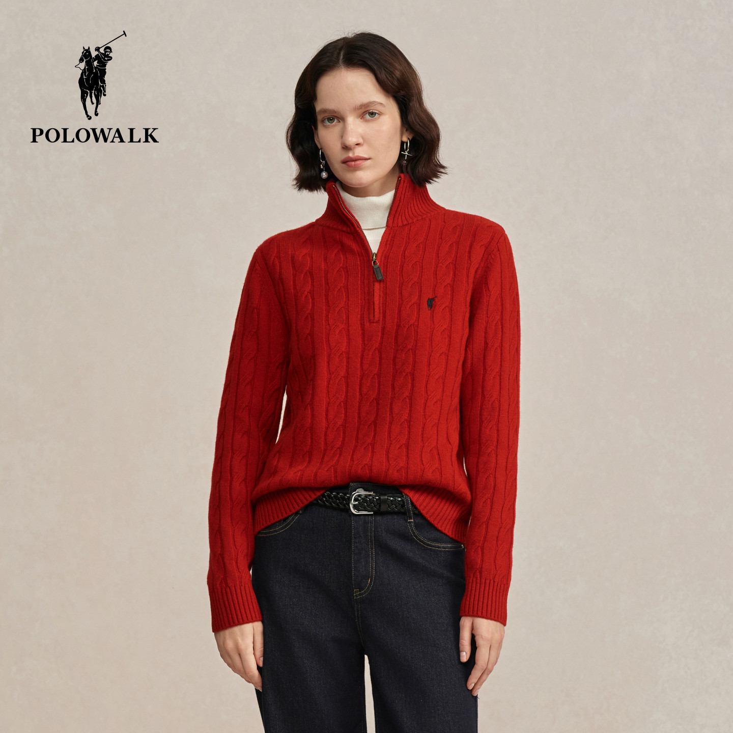 �װ� 155/S ��100%����ë��POLOWALKŮʽ��ë��2026���������ɫ�ʻ���֯�� 339.01Ԫ