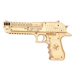 Revolver Desert Eagle Wooden Three-dimensional Puzzle 3d Puzzle Toy Gun Rubber Band Pistol Safety Boys Handmade Toy