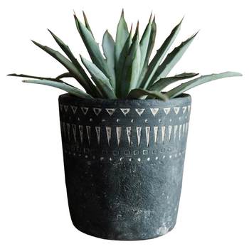 Retro black pottery high-end flower vessel with African elements