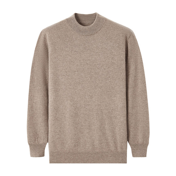 The first line of jackets half -neck 100 pure cashmere sweater men's autumn and winter knitting bottom wool led warm sweater