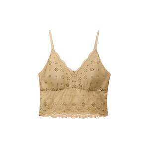 Liu Wen wears her ubras with her bra. Daisy white camisole for women with breast pads and halter neck top for summer wear.