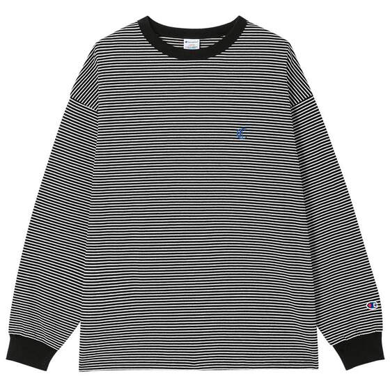 
Champion champion long-sleeved T-shirt men's pure cotton base top contrast color casual retro women's base shirt autumn