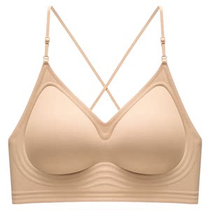 
Neck halter hanger beautiful back lingerie women's small breasts gathered and topped with cross U-shaped backless liquid foundation invisible and traceless bra