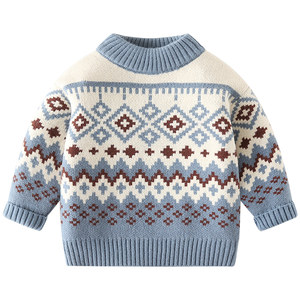 
Boys plus fluff sweater thickened winter baby half turtleneck 2025 new winter children's sweater warm