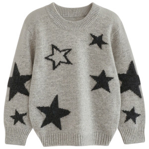 Hongye Yuntai 100% pure cashmere children's sweater for men and women, medium and large children's stars thickened sweater for winter base