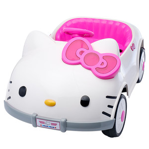 
hellokitty cat children's electric car can be seated for people, four-wheel car, girls can remotely control toy car, baby car