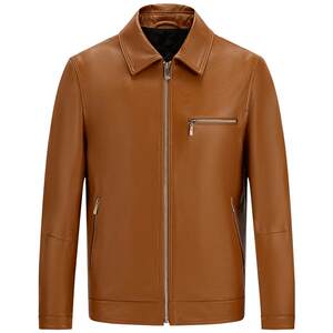 [Sabenin's same model] 2024 Autumn new leather leather jacket men's locomotive high -end short cowhide jacket
