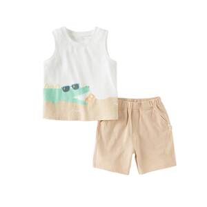 
David Bella children's new five-quarter pants suit 2026 boys' pure cotton vest pants two-piece set men's summer clothing