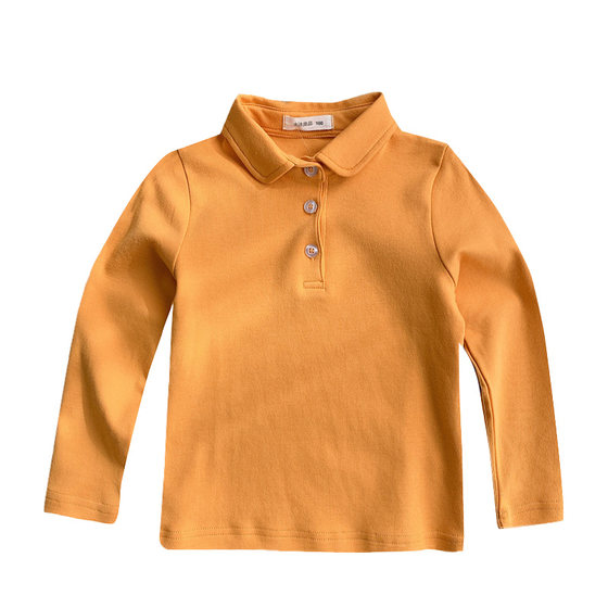 
Simple pure cotton POLO shirt Children's pure cotton long-sleeved T-shirts for boys and girls Autumn clothing Shandong online store