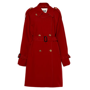 DPLAY2025 autumn new style red windbreaker women's lapel loose trendy short coat top