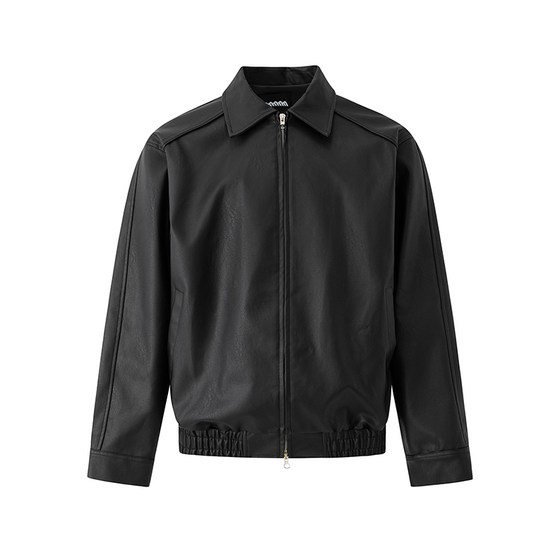 
MRCYC retro style handsome short leather jacket men's autumn loose casual lapel jacket Korean style commuting style