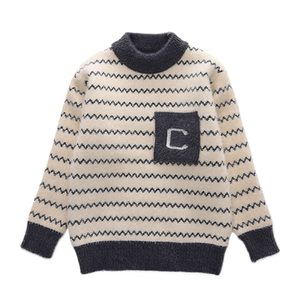 
Children's sweater autumn and winter clothing 2025 new thickened round neck medium-large children's knitted pullover mink velvet boy's base shirt