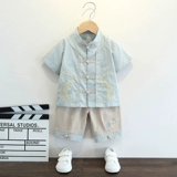 Детское ханьфу, костюм мальчика цветочника, летняя одежда, платье, тонкий комплект, китайский стиль, наряд на выход, из хлопка и льна
