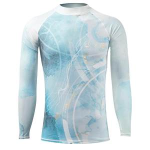 
[Same Model in Celebrity] NuJuneX White Tie Shark Couple Swimming Suit Men Split Set Surfing Long Sleeve Jellyfish Snorkeling