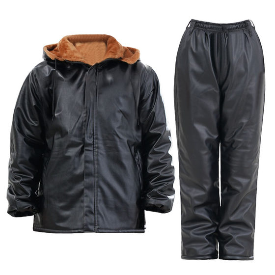 Cycling driving leather pants takeaway rider suits dry living leather jackets in winter men and women, windproof, warm and velvet, thickened Zhengyang

