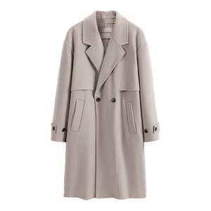 
Peacebird men's coat winter fashion high-strength cashmere coat men's long quality casual wool coat