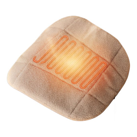 
Ergonomic seat cover lamb plush with electric heating office heating butt cushion Xihao black and white tone Yongyi universal