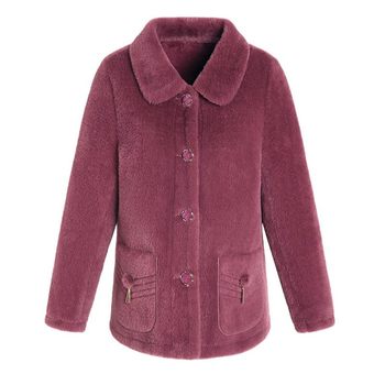 Mom autumn and winter mink velvet outer wool top

