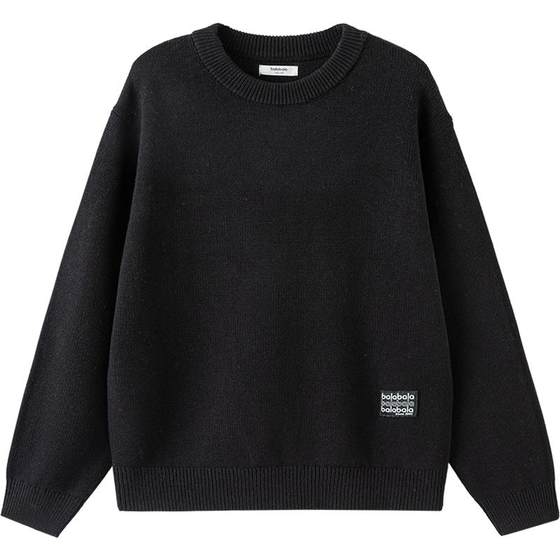 
Balabala children's sweaters boys and girls sweaters winter new children's clothing medium and large children's black bottoming shirt thick