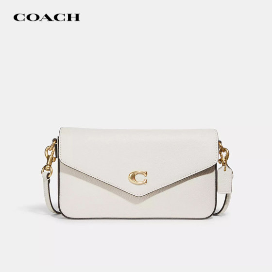 COACH/蔻驰Wyn女款小方包纯色简约风信封单肩斜挎包