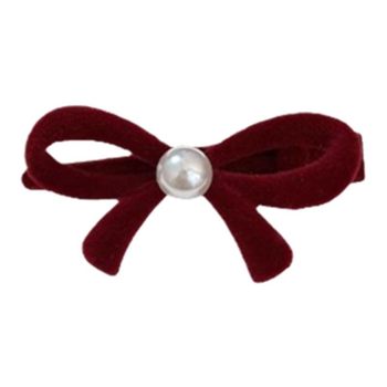 
Autumn and winter velvet bow hairpin new year headdress