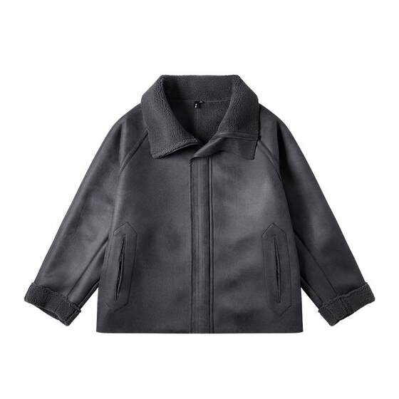 
NMAX large size trendy brand men's clothing 25 winter new pu fur one-piece warm jacket large lapel crisp cotton jacket