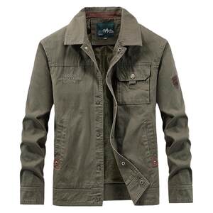 
New spring and autumn jacket men's lapel multi-pocket top men's loose large size outdoor casual work jacket men
