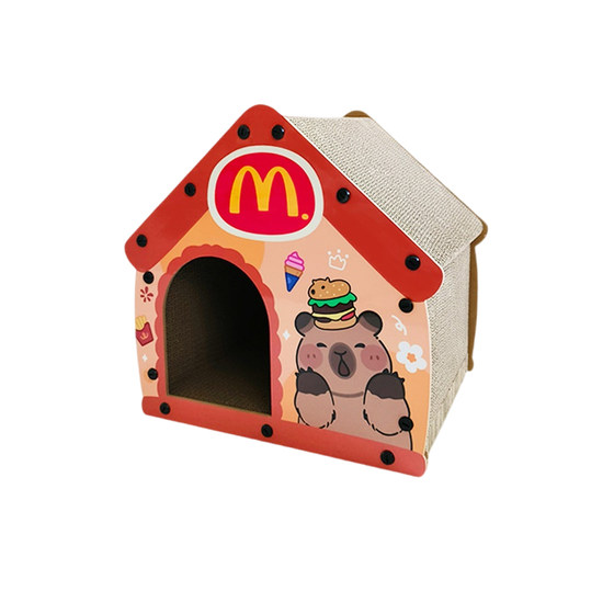 
Creative pixel style cat scratching board, cat nest, universal house shape for all seasons, villa cat toy house, corrugated paper claw grinding