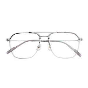 
Ultra-light double-bridge glasses for men, handsome, anti-blue light radiation, can be matched with men's large-frame transparent myopia glasses frame