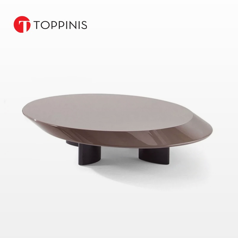 Toppinis简约现代圆形茶几客厅家用小户型意式极简烤漆高级感茶几