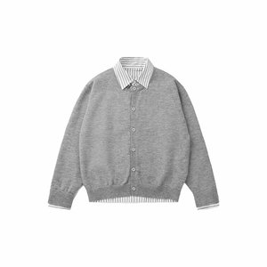 
VMCL old money style shirt fake two piece thin sweater sweater casual cardigan for men and women 26SS vermicelli