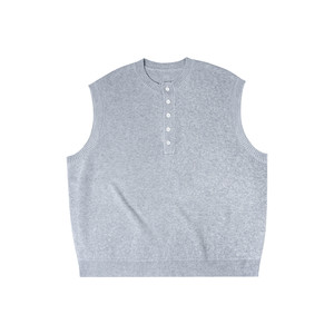 
AWT25AW Simple casual wool vest wool blended open-bore loose knitted sweater vest same as men and women