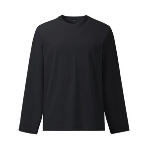 
Red bean pure cotton long-sleeved round neck T-shirt men's spring and autumn basic solid color inner large size pullover bottoming shirt top PC