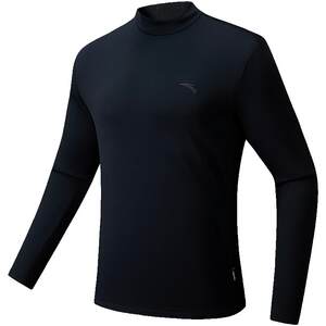
ANTA half turtleneck plus velvet long-sleeved T-shirt men's spring commuting bottoming shirt warm sports top 152547404