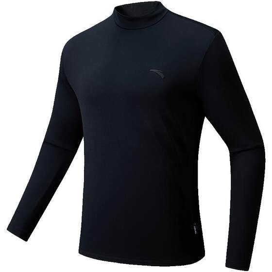 
ANTA half turtleneck plus velvet long-sleeved T-shirt men's spring commuting bottoming shirt warm sports top 152547404