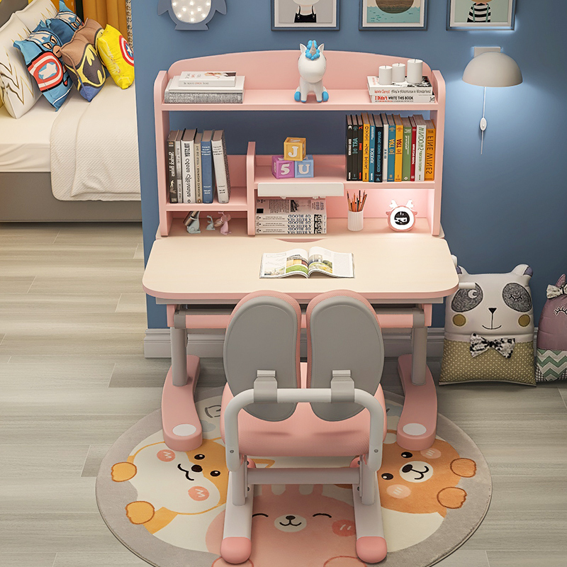 爱果乐儿童学习桌家用可升降写字桌子小实木桌椅套装幼儿书桌