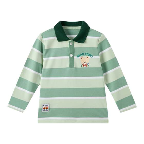 
[Xiong Baomian] PawinPaw cartoon bear children's clothing spring and summer baby boy POLO collar long-sleeved T-shirt
