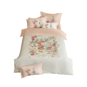 
Mengjie Baby Children's Four-piece Set 100 Pure Cotton Girls Student Quilt Cover Three-piece Bed Set Available for All Seasons Category A